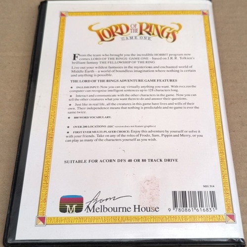 Lord Of The Rings Game One for BBC Micro like new, no manual