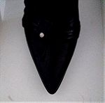  Γυναικεία παπούτσια Γόβες 38 δέρμα, μαύρα χαμηλά