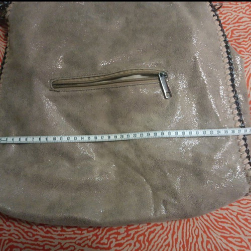 Women's shoulder bag like new, beige-gold