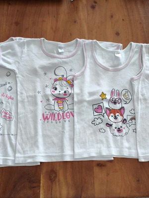 Rex set of used undershirts for 2-year-old girl, 100% cotton