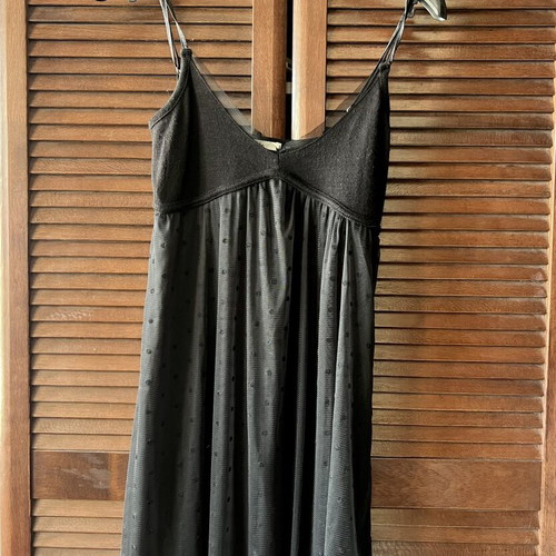 Badila black babydoll dress with tulle and polka dots size S like new