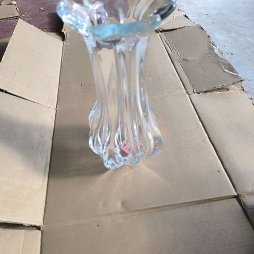 Bohemia crystal vase new, made in Czech Republic, 15x30 cm