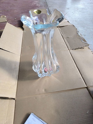 Bohemia crystal vase new, made in Czech Republic, 15x30 cm