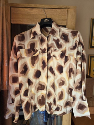 Massimo Dutti Silk Shirt Limited Edition like new, beige and brown