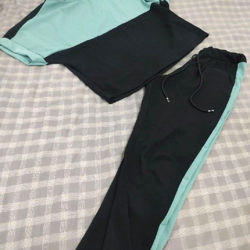 Women's set black petrol sporty chic one size