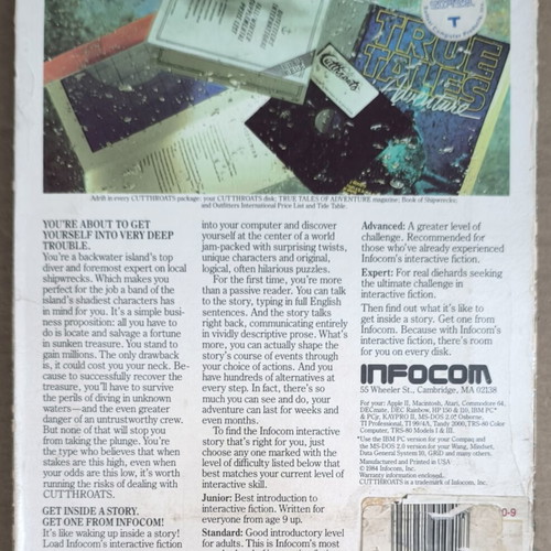Cutthroats (Infocom) Commodore Disk used