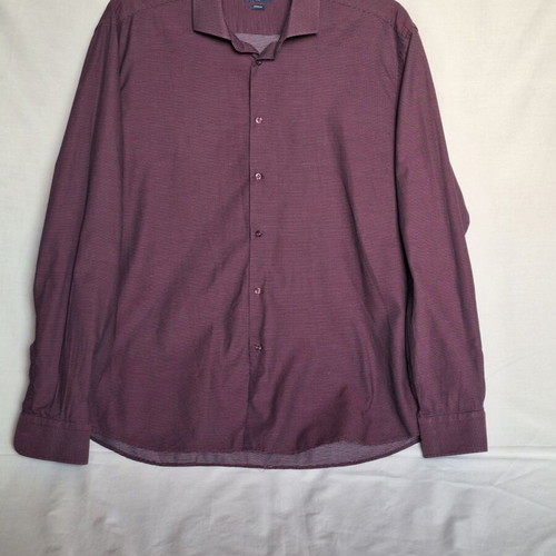 Portobello's XXL Burgundy Cotton Micro Pattern Shirt