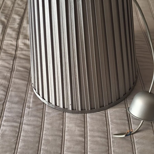 Set of lamps with two table lamps and one ceiling lamp, gray