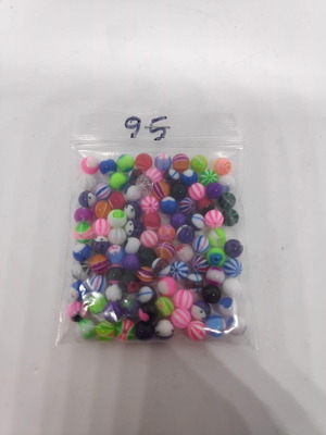 Σετ ακρυλικές χάντρες piercing 95 τεμαχίων σαν καινούργιο, πολύχρωμα σχέδια