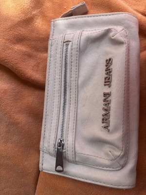 Armani Jeans clutch bag used, white with card and money pockets