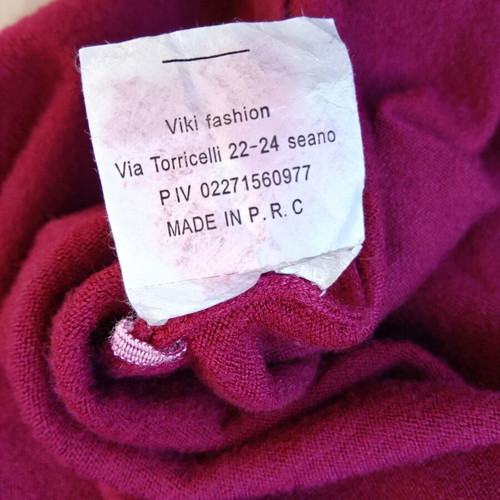 Viki Fashion long knitted women's cardigan with hood, buttons & pockets, burgundy