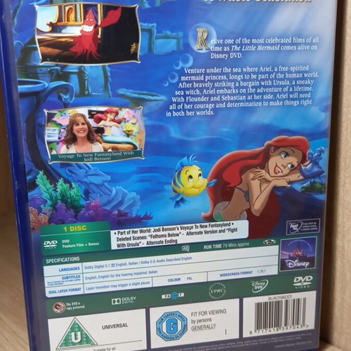 The Little Mermaid DVD like new with English subtitles
