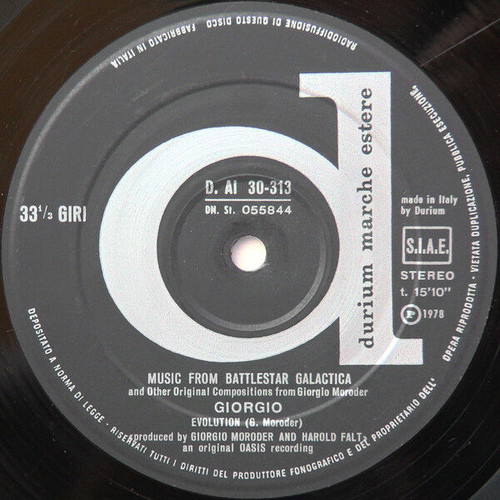 Giorgio Moroder Music From "Battlestar Galactica" vinyl used, electronic