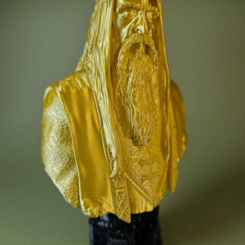 Saruman 3D printed figurine 17cm, gold PLA, new