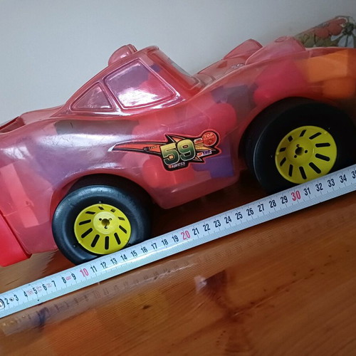 Lightning McQueen Large Car Toy with Complete Building Blocks Set, Like New