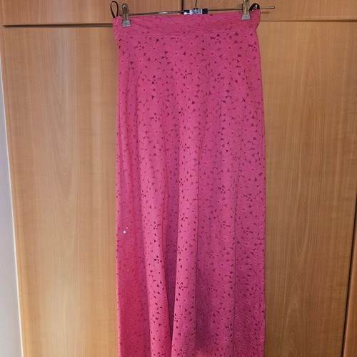 C-Throu maxi skirt set with crop top like new, pink