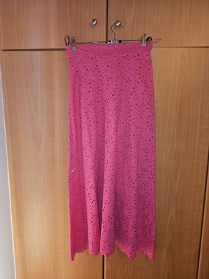 C-Throu maxi skirt set with crop top like new, pink