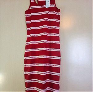 Superdry midi καλοκαιρινό φόρεμα με παρτούς ώμους , size :M