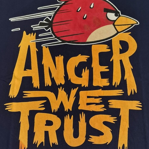 T-Shirt Anger We Trust XL, like new, blue