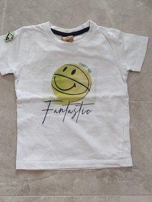 Funky set with short sleeve and bermuda, like new, white and blue