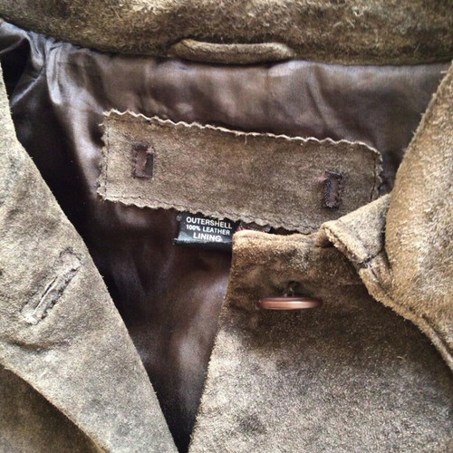 Suede jacket medium brown used, size M