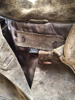 Suede jacket medium brown used, size M