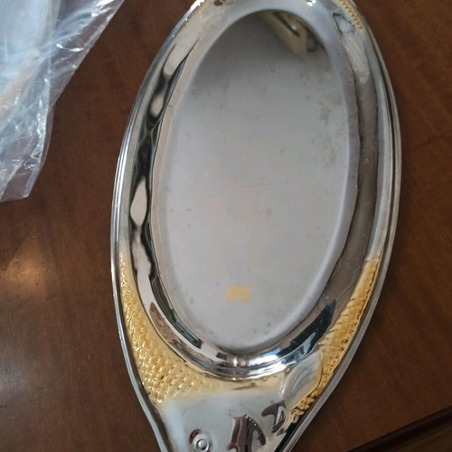 Serving platters fish-shaped stainless steel set like new