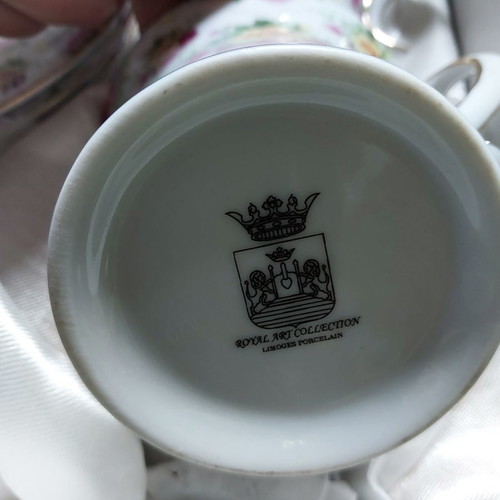 Limoges porcelain cup set new, floral