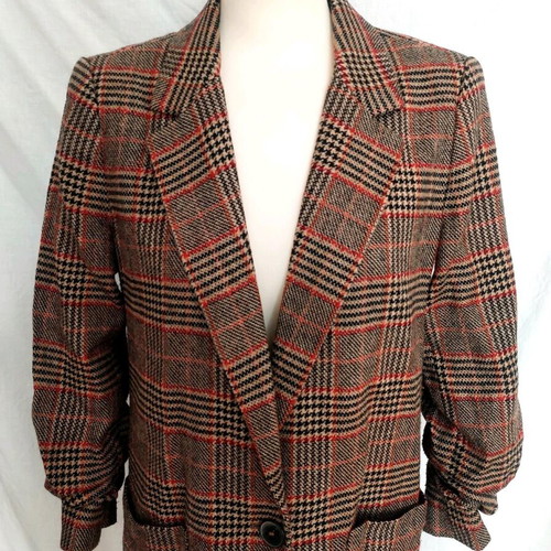 Zara checked jacket size M like new, beige and brown