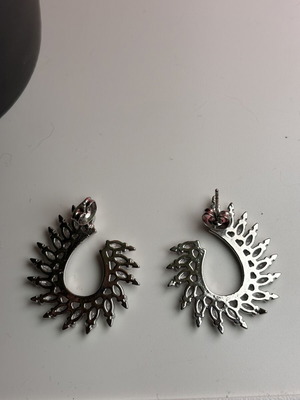 Women's zircon earrings marquise cut crescent hoop