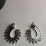Women's zircon earrings marquise cut crescent hoop