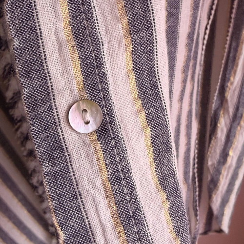 Zara striped beach kaftan tunic size S like new, white and gold