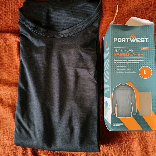 Portwest B133 unisex thermal long-sleeve black size L new