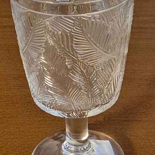 Goblet glass 300ml new, set of 3 with embossed leaf design
