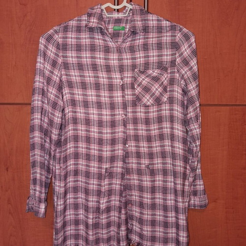 Benetton Girls' Shirt 11-12 Years Like New, Pink Checked