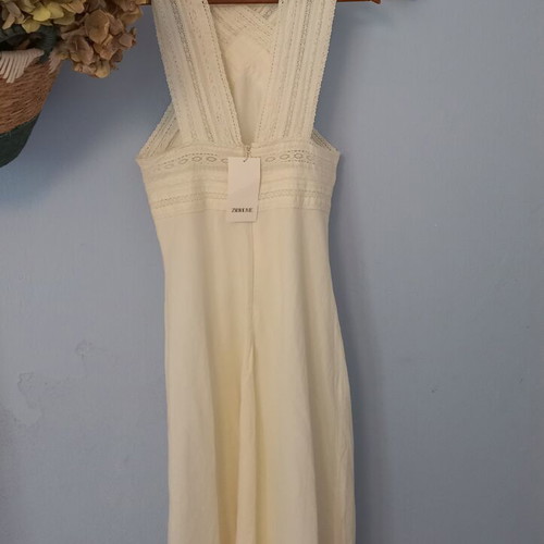 Zara Home maxi nightgown, size L, soft cotton, ecru