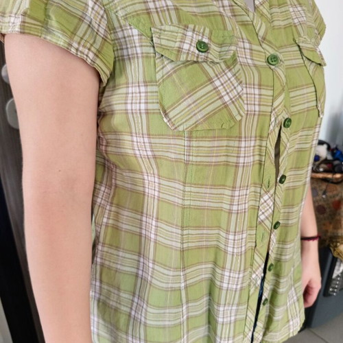 Colours of the World women's plaid shirt XL used, green with pockets