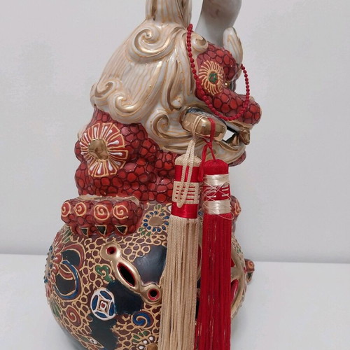 Okinawa Shi Shi Dog ceramic statue Kutani Japan