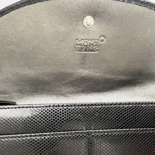 Montblanc black leather wallet used