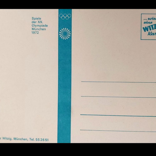 Munich 1972 Olympic Games official cards used, set of 2