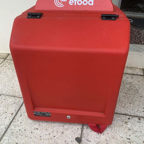 Efood delivery box with coffee carrying bag used