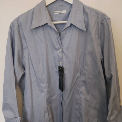 Kustom Kit women's shirt turquoise new without sleeve buttons
