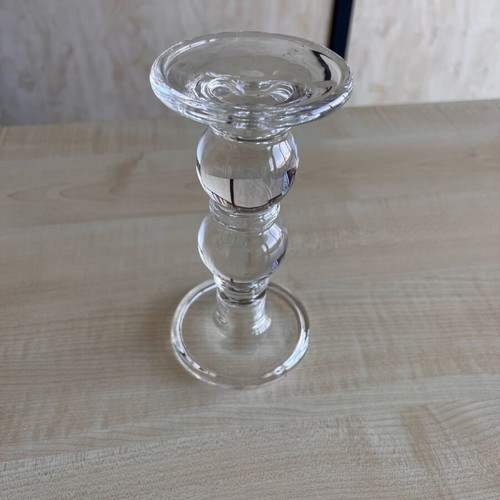 Glass candlestick like new for table decor