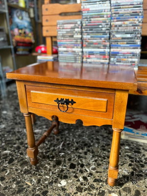 Wooden nightstand like new with metal handle