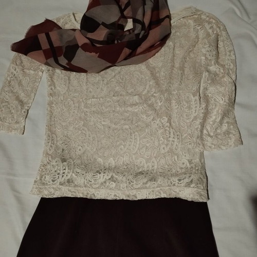 Rococo lace top with brown skirt set like new
