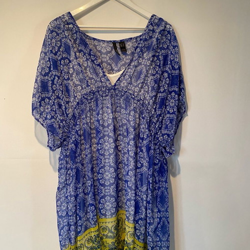 Boho dress Mango blue like new, size M