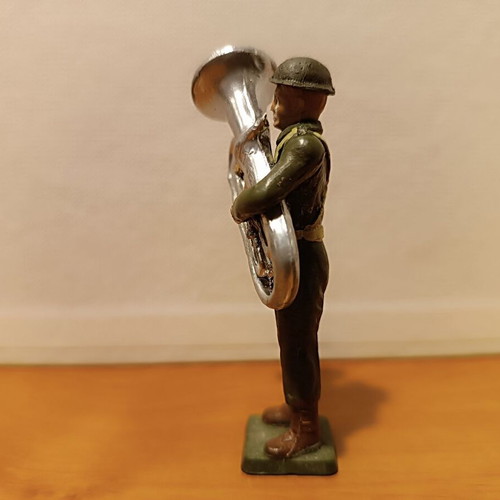 Athina soldier figure infantry musician with tuba like new, 1960s