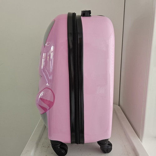 Lightweight pink children's cat suitcase trolley