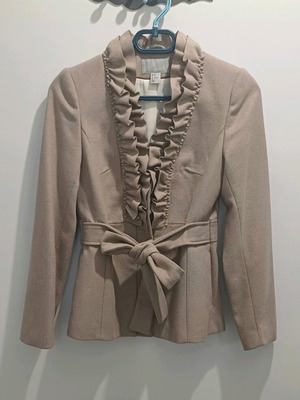 Γυναικείο σακάκι H&M σαν καινούργιο, μέγεθος S, μπεζ με βολάν