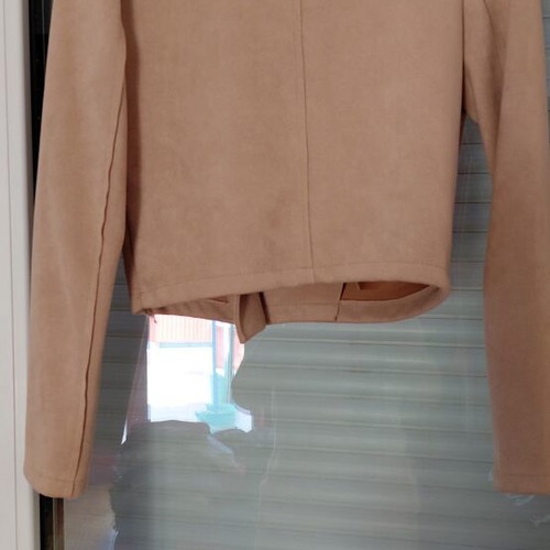 Beige castor jacket with side zipper